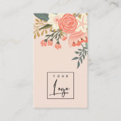 Dusky Chic Orange Blush Peach Ambrosia Floral Logo Visitenkarte (Vorderseite)