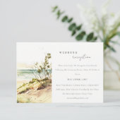 Dusky Coastal Beach Sun Seascape Hochzeitsempfang Begleitkarte (Stehend Vorderseite)