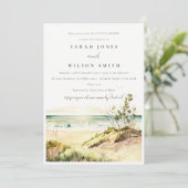 Dusky Coastal Beach Sun Seascape Paare Dusche Einladung (Stehend Vorderseite)