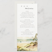 Dusky Coastal Beach Sun Seascape Wedding Menu Card Einladung