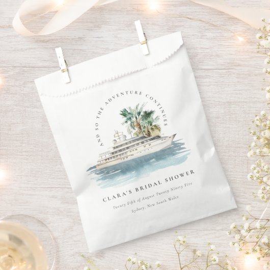 Dusky Cruise Ship Palm Seascape Brautparty Geschenktütchen (Ausgeschnitten)