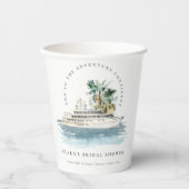 Dusky Cruise Ship Palm Seascape Brautparty Pappbecher (Vorderseite)