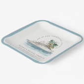 Dusky Cruise Ship Palm Seascape Brautparty Pappteller (Gewinkelt)