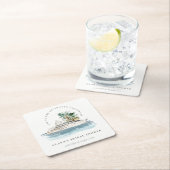 Dusky Cruise Ship Palm Seascape Brautparty Rechteckiger Pappuntersetzer (Vor Ort)