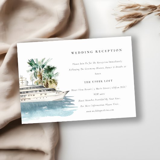 Dusky Cruise Ship Palm Seascape Empfang Begleitkarte