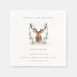 Dusky Deer Floral Wappen Spaß jedes Alter Geburtst Serviette