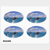 Dusky-Delphine Ovaler Aufkleber (Blatt)