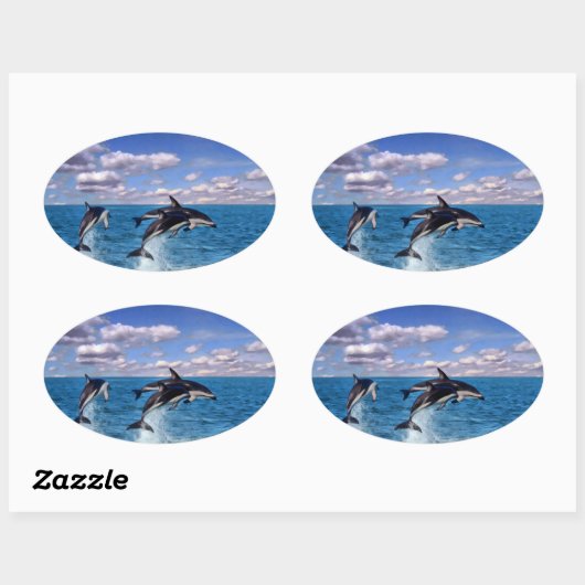 Dusky-Delphine Ovaler Aufkleber (Blatt)