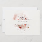 Dusky Fall Marsala Bloral Cross Foto Taufe Einladung (Rückseite)