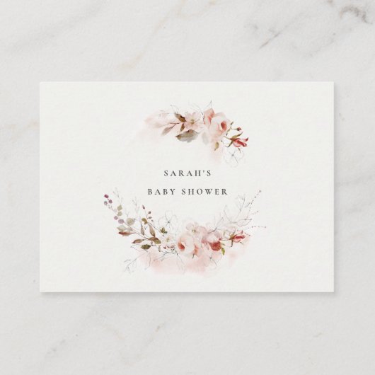 Dusky Fall Marsala Blumenbücher für Babydusche Begleitkarte (Rückseite)