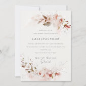 Dusky Fall Marsala Blush Bloral Baby Dusche Einladung (Vorderseite)