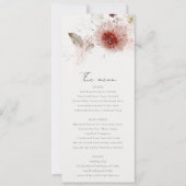 Dusky Fall Marsala Blush Blumenkarte Einladung (Vorderseite)