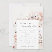 Dusky Fall Marsala Blush Blumenstrauß Hochzeit Dankeskarte (Vorderseite)