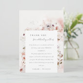 Dusky Fall Marsala Blush Blumenstrauß Hochzeit Dankeskarte (Stehend Vorderseite)