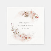 Dusky Fall Marsala Blush Blumenstrauß Hochzeit Serviette (Vorderseite)