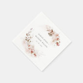 Dusky Fall Marsala Blush Blumenstrauß Hochzeit Serviette (Ecke)