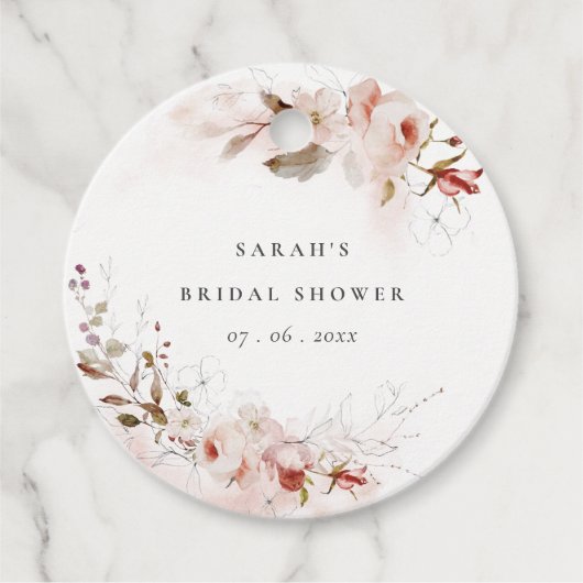 Dusky Fall Marsala Blush Brautparty Geschenkanhänger (Vorderseite)