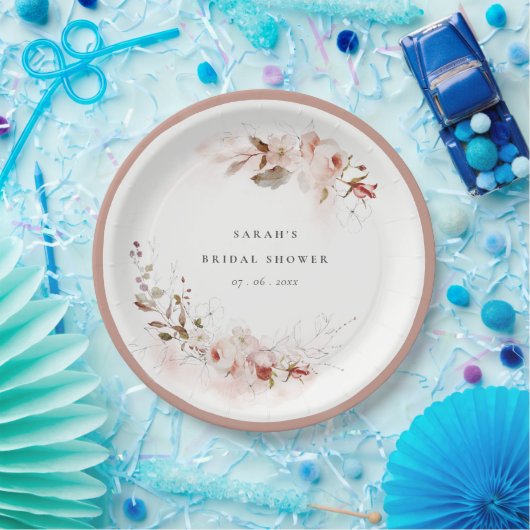 Dusky Fall Marsala Blush Brautparty Pappteller (Party)