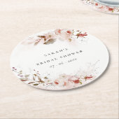 Dusky Fall Marsala Blush Brautparty Runder Pappuntersetzer (Angewinkelt)