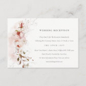 Dusky Fall Marsala Blush Floral Hochzeitsempfang Begleitkarte (Vorderseite)