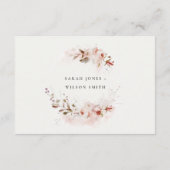 Dusky Fall Marsala Blush Floral Hochzeitsempfang Begleitkarte (Rückseite)