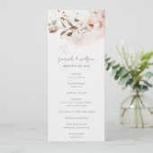 Dusky Fall Marsala Blush Floral Wedding Program Einladung (Stehend Vorderseite)