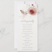 Dusky Fall Marsala Blush Floral Wedding Program Einladung (Rückseite)