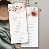 Dusky Fall Marsala Blush Floral Wedding Program Einladung