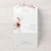 Dusky Fall Marsala Blush Wasserfarbener Hochzeitst All In One Einladung (Außenbereich)