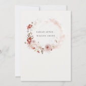 Dusky Fall Marsala Blush Wasserfarbener Hochzeitst Einladung (Rückseite)