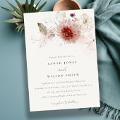 Dusky Fall Marsala Blush Wasserfarbener Hochzeitst Einladung