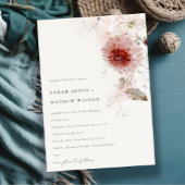 Dusky Fall Marsala Blush Wasserfarbener Hochzeitst Einladung