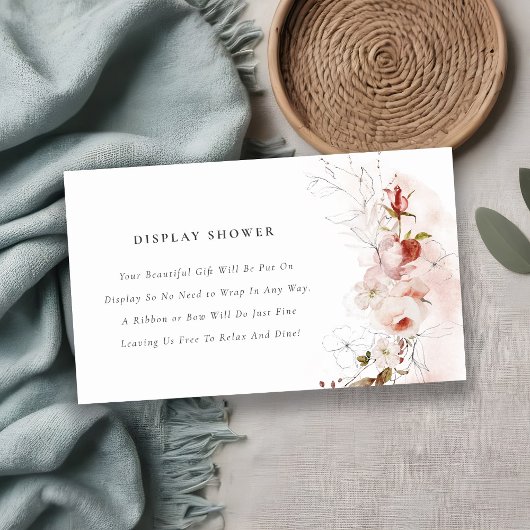 Dusky Fall Marsala Floral Display Babydusche Begleitkarte