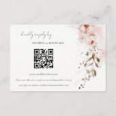 Dusky Fall Marsala Floral Wedding QR Code UAWG Begleitkarte (Vorderseite)