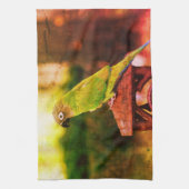 Dusky geharkter Papagei Abstrakt Geschirrtuch (Vertikal)