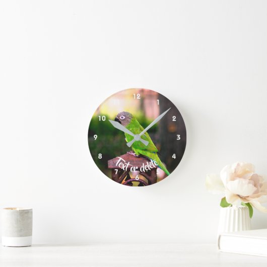 Dusky geharkter Papagei Personalisiert Runde Wanduhr (Zuhause)