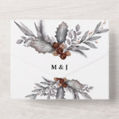 Dusky-Grauwald-Vögel Hochzeit All In One Einladung (Rückseite)