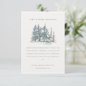 Dusky Green Blue Pine Tree Woods Wedding Detail Begleitkarte (Stehend Vorderseite)