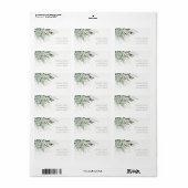 Dusky Green Leafy Fern Succulate Foliage Address Adressaufkleber (Vorne)