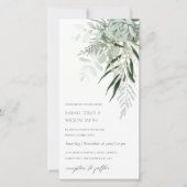 Dusky Green Leafy Fern Succulent Wedite Einladung (Vorderseite)