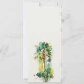 Dusky Green Tropical Palm Tree Wedding Menü Einladung (Rückseite)