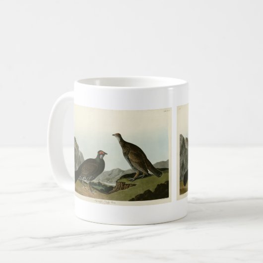 Dusky Grous (Blauer Grouse) Audubon Birds of Ameri Kaffeetasse (Vorderseite Links)