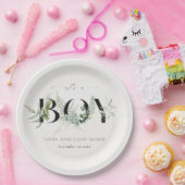 Dusky Leafy Fern Succulent Es ist eine Baby-Dusche Pappteller (Party)