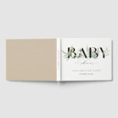 Dusky Leafy Fern Succulent Script Baby Dusche Gästebuch (Voll)