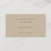 Dusky Leafy Fern Succulent Wedding Gift Registry Visitenkarte (Rückseite)