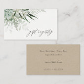 Dusky Leafy Fern Succulent Wedding Gift Registry Visitenkarte (Vorne/Hinten)