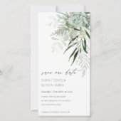 Dusky Leafy Fern Succulous Save the Date Card Dankeskarte (Vorderseite)