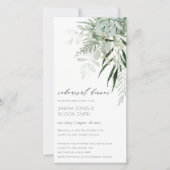 Dusky Leafy Fern Sukkuläres Probe Abendessen einla Dankeskarte (Vorderseite)