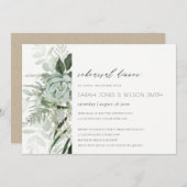 Dusky Leafy Fern Sukkuläres Probe Abendessen einla Dankeskarte (Vorne/Hinten)