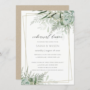 Dusky Leafy Fern Sukkuläres Probe Abendessen einla Dankeskarte